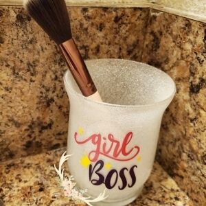 Girl Boss Makeup Jar, Makeup Brush Holder